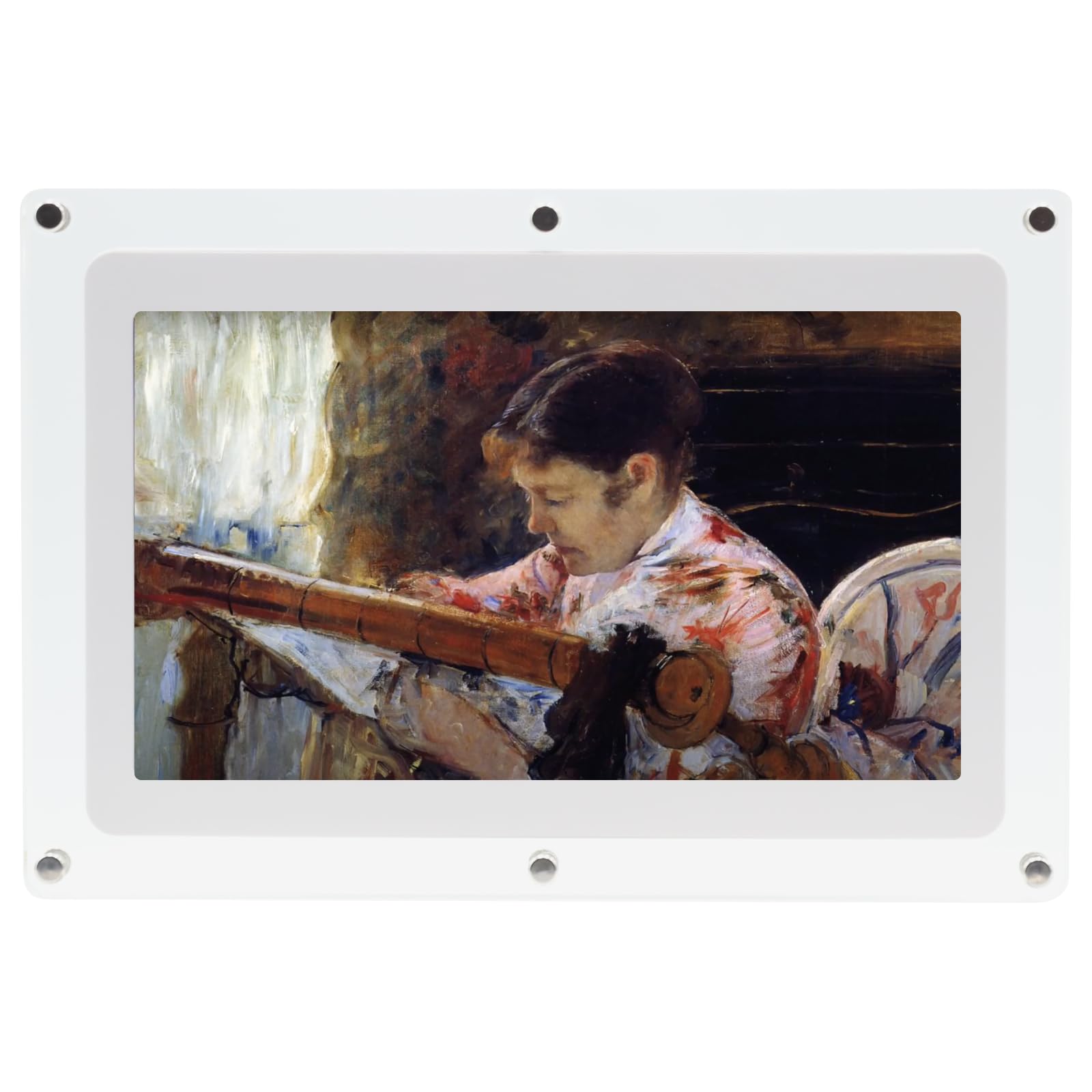 Canvia Kinetic Digital Art Rotating Collection of Cassatt Landscape Artwork – Slideshow Display with No Set Up Required – Durable Acrylic Frame - 7 Inch, 1500 mAh Battery
