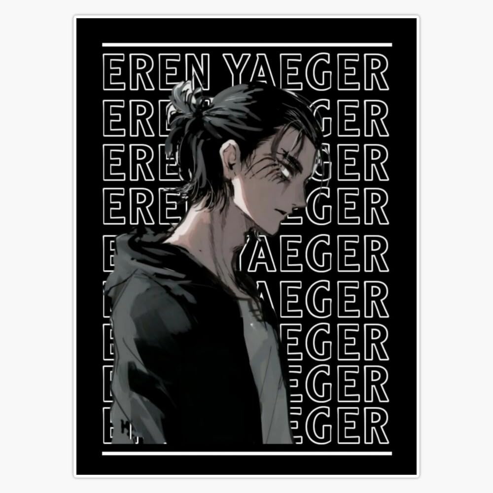 Eren Yeager AOT Sticker Vinyl Waterproof Sticker Decal Car Laptop Wall Window Bumper Sticker 5"