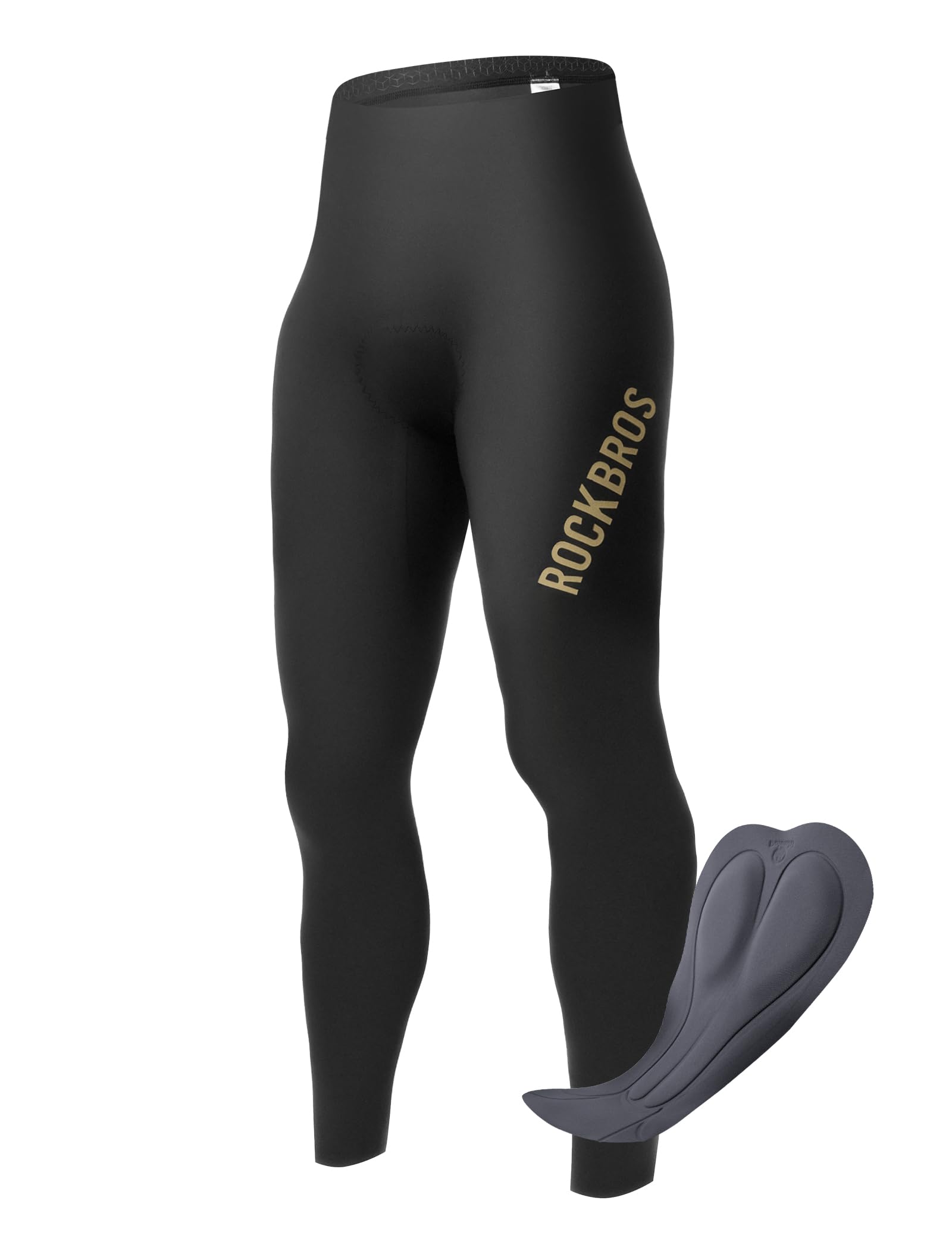 ROCKBROS Cyclisme Pantalons Homme avec Padded Respirant, Long Bike Compression Leggings Cycliste, Leggings Vélo Longs Hautement Élastiques, Réfléchissantes Convient pour Conduite de Nuit Route
