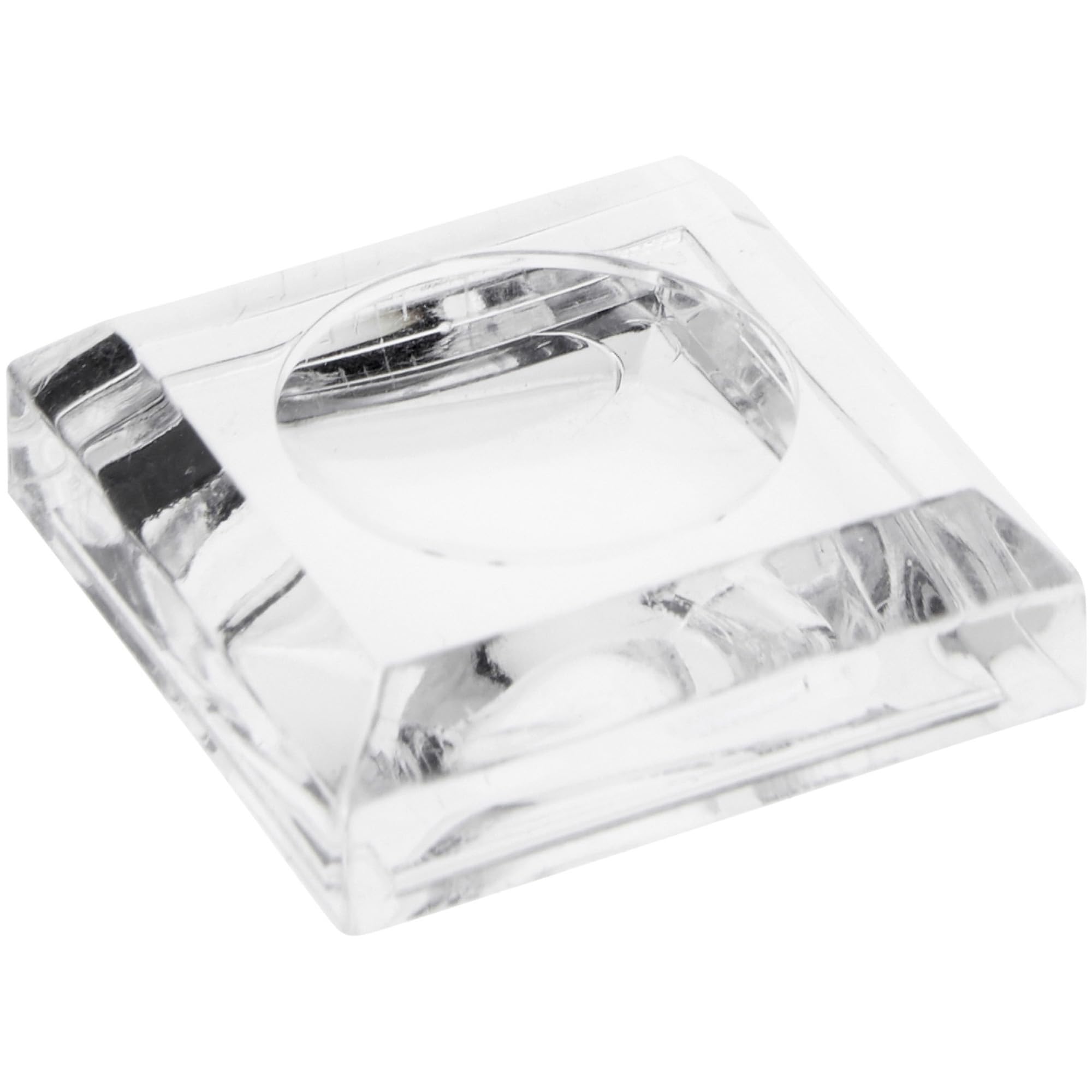 Plymor Clear Acrylic Square Display Base with Indented Circle to Hold Egg, Marble, Ball or Sphere, 0.875