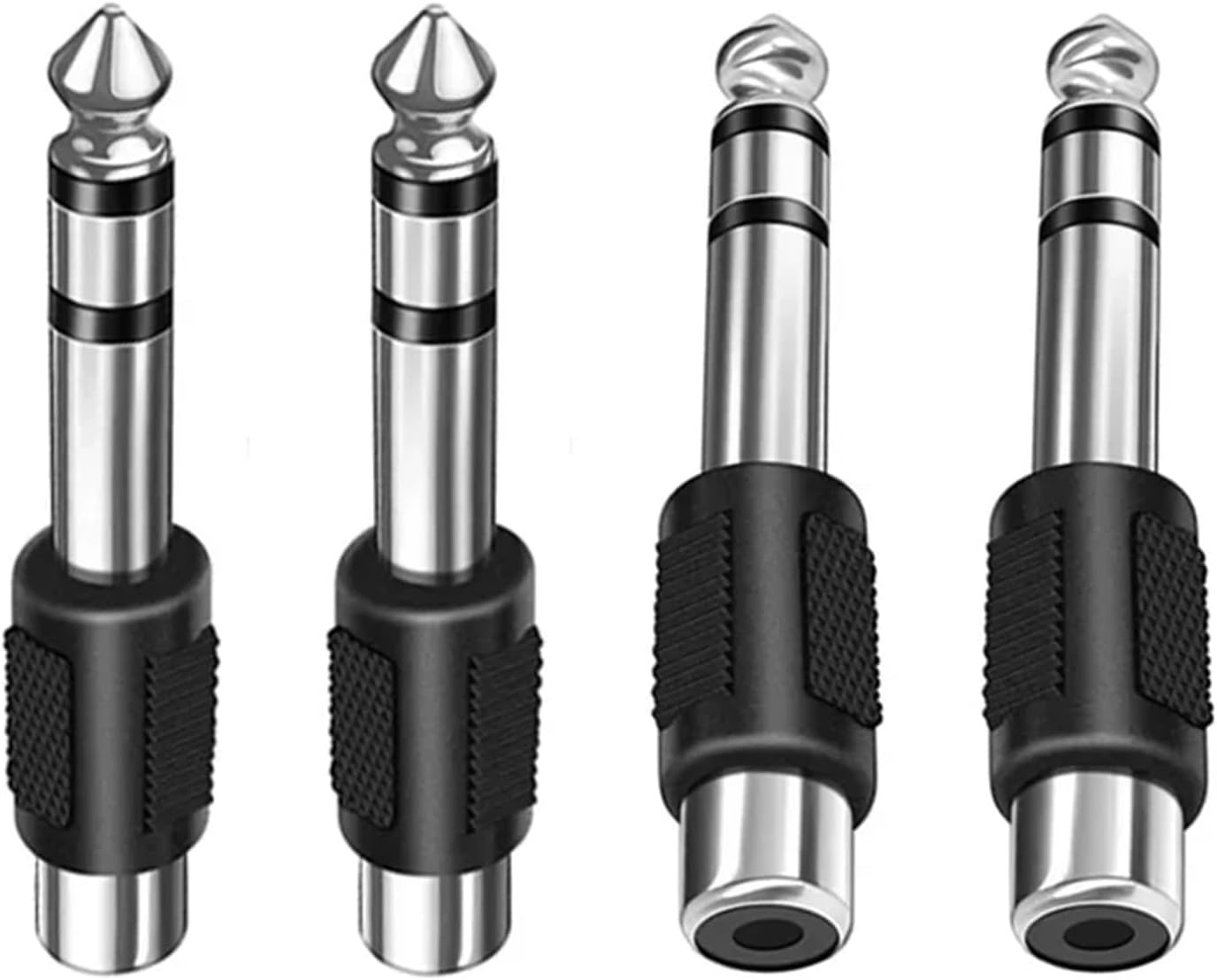 5PCS 6.35mm Male to Female Consonant Jack Adapter Headphone Stereo Audio Transfer 3.5 Male Stereo Mono Plug to(6.35 Stereo to RCA,5PCS)