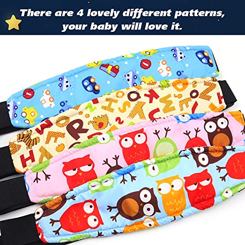 4 Stück Kindersitz Kopf Halter Autositz Befestigung, Baby Autositz Kopfband, Einstellbare Kindersitz Befestigung Kopfband,