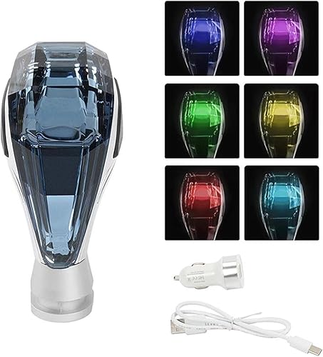 Miniatura 7 de Pomo de palanca de cambios universal con luz LED de cristal para Toyota