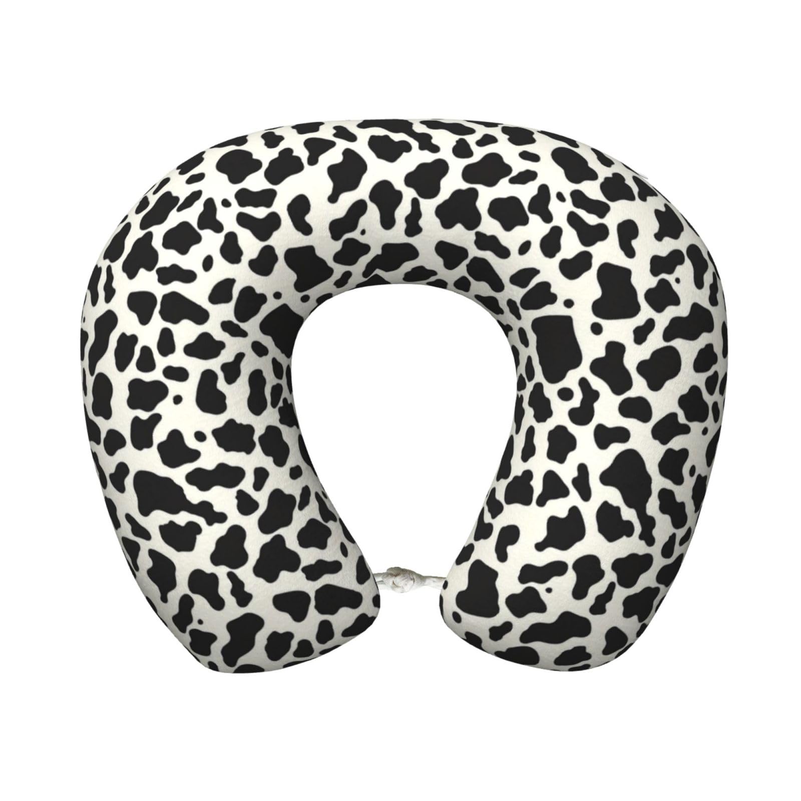 peiyeety Cow Print Travel Pillow Memory Foam, Portable Neck Pillow for Airplane, Car and Office