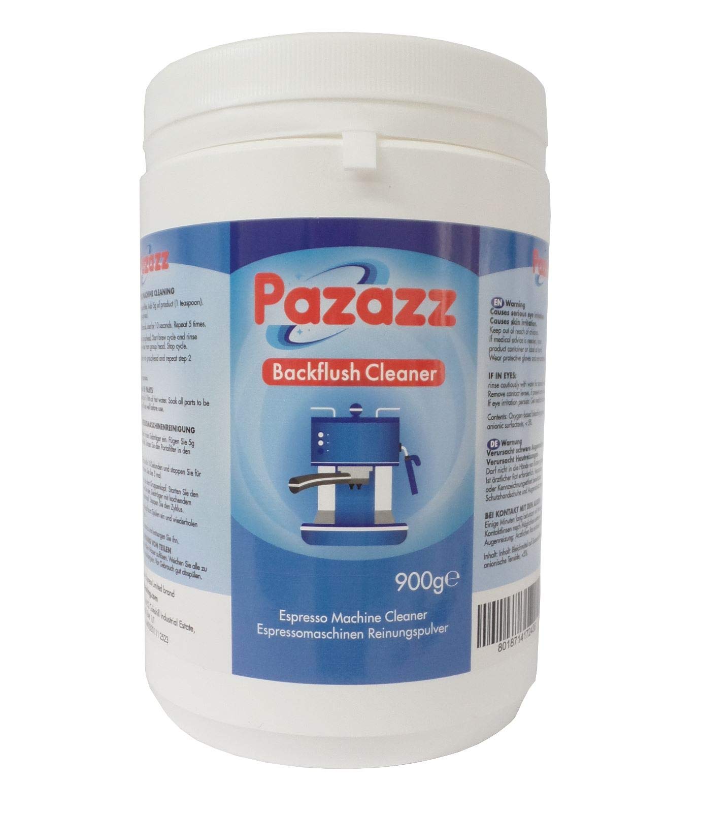 PAZAZZ Coffee Residue Remover – Backflush Cleaning Powder for Espresso Machine Group Head & Portafilter – Deep Cleaner for Professional Results – Pack of 3