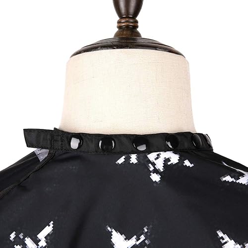 Miniatura 6 de BARBER PRO - Capa de corte de pelo para hombre con cierre a presión, capa profesional de peluquería de poliéster impermeable para peluquería para