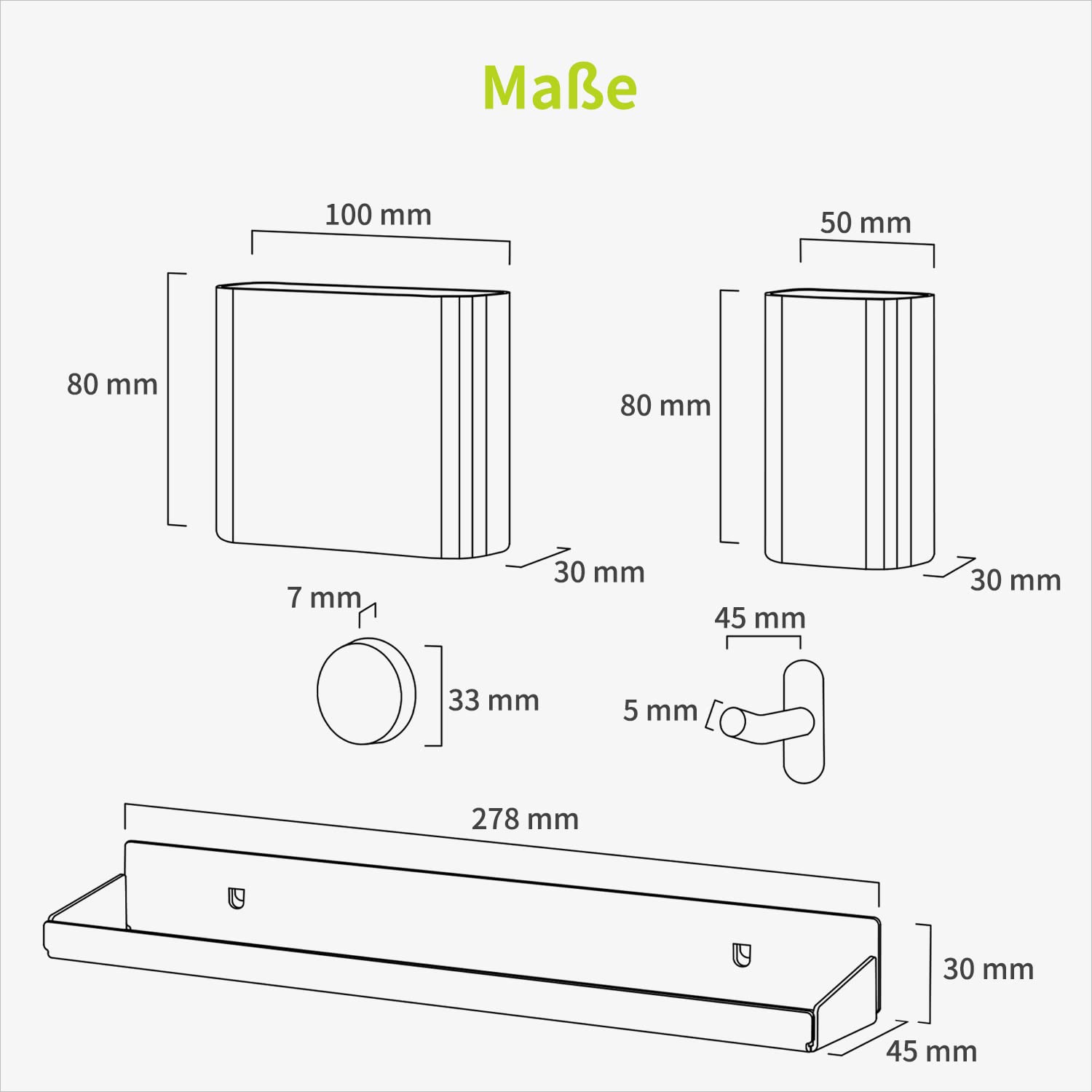 ACROPAQ Schreibtisch Organizer - Premium Büro mit Stifthalter, Sortierfächer, Hacken und Magnet, Stecktafel 6 Aufsätzen, Individuell anpassen - Schwarz, DO01