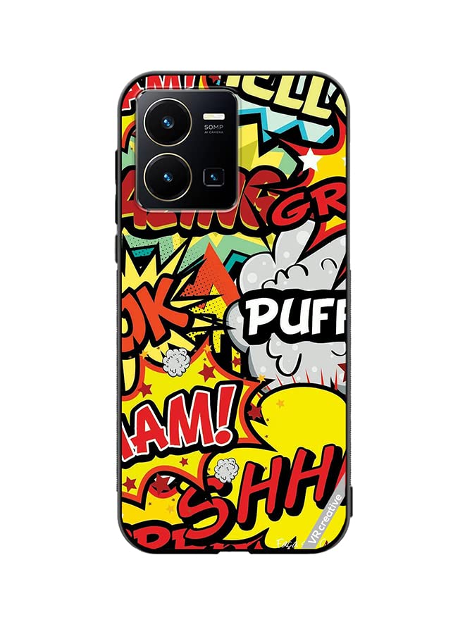 VR Creative Protective Case Cover For Vivo Y35 Multibrand Stickers Design Multicolour