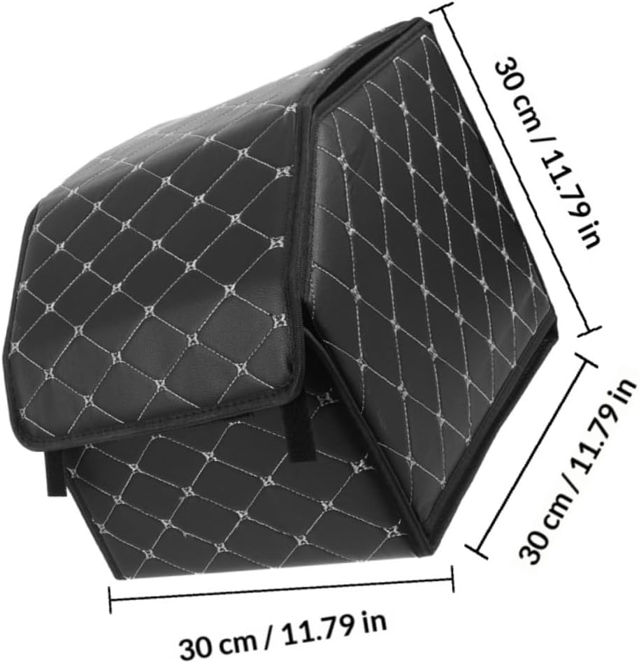 2pcs Folding Car Trunk Storage Organizer Boxes Automotive Trunk Organizer Bin with Gold Thread Small Size for Vehicle Interior Storage