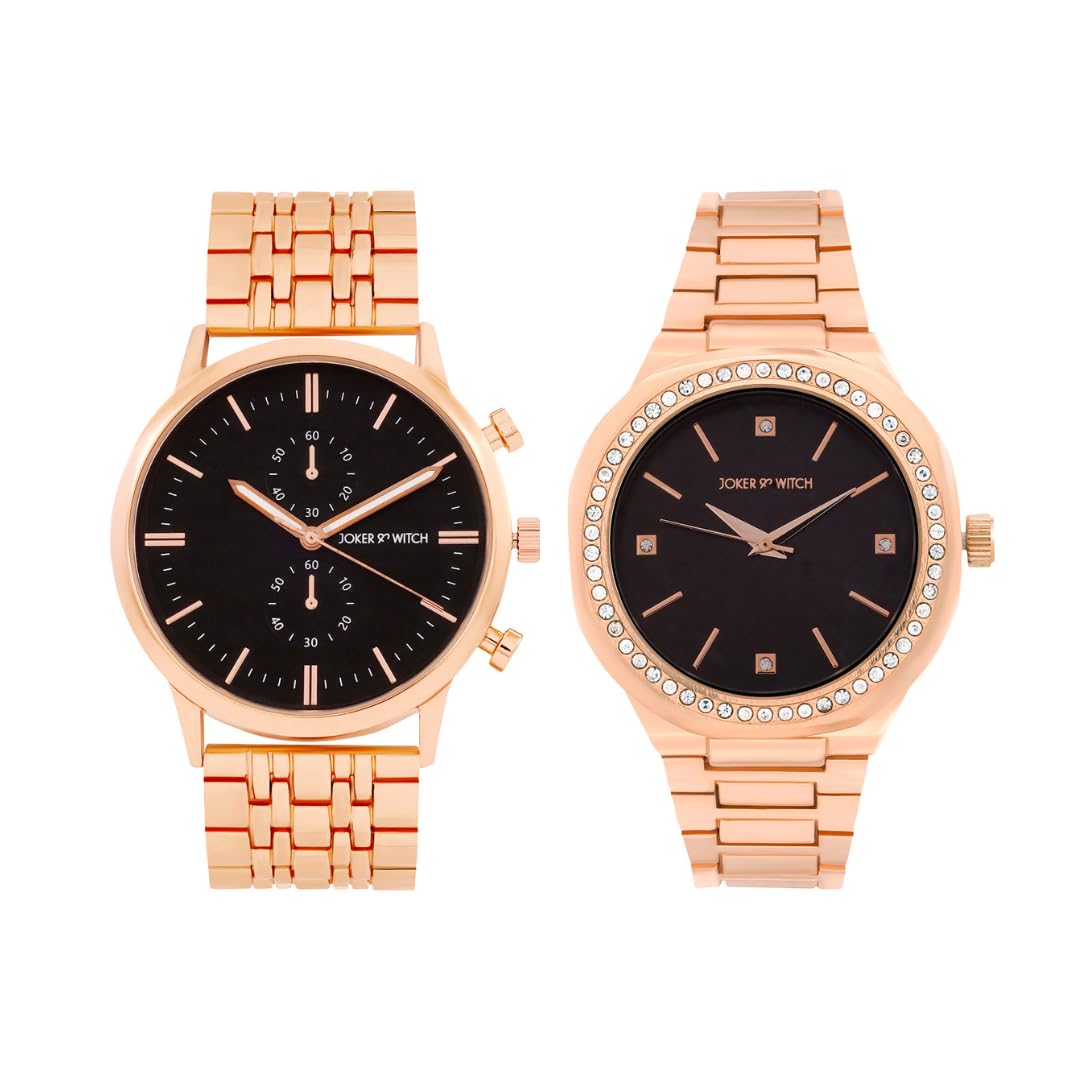 Joker & Witch Analog Black Dial Zoe & Wade couple Stainless Steel Watches (B0CVLDCFVV) Amazon Price History, Amazon Price Tracker