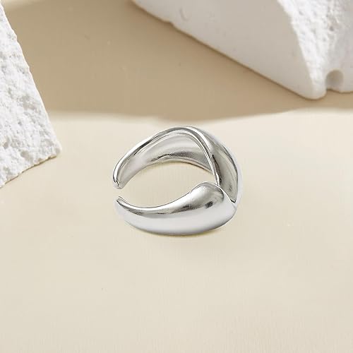 Miniatura 126 de 925 Sterling Silver Ring Minimalist Adjustable Rings Band Handmade Rings for Women Girls