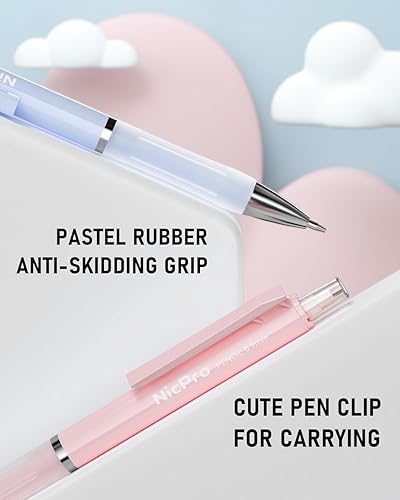 Miniatura 4 de Nicpro Juego de 3 lápices mecánicos pastel, 0.9 lápices mecánicos con 6 tubos de plomo HB de 0.035 in, 3 borradores y 9 piezas de repuesto de