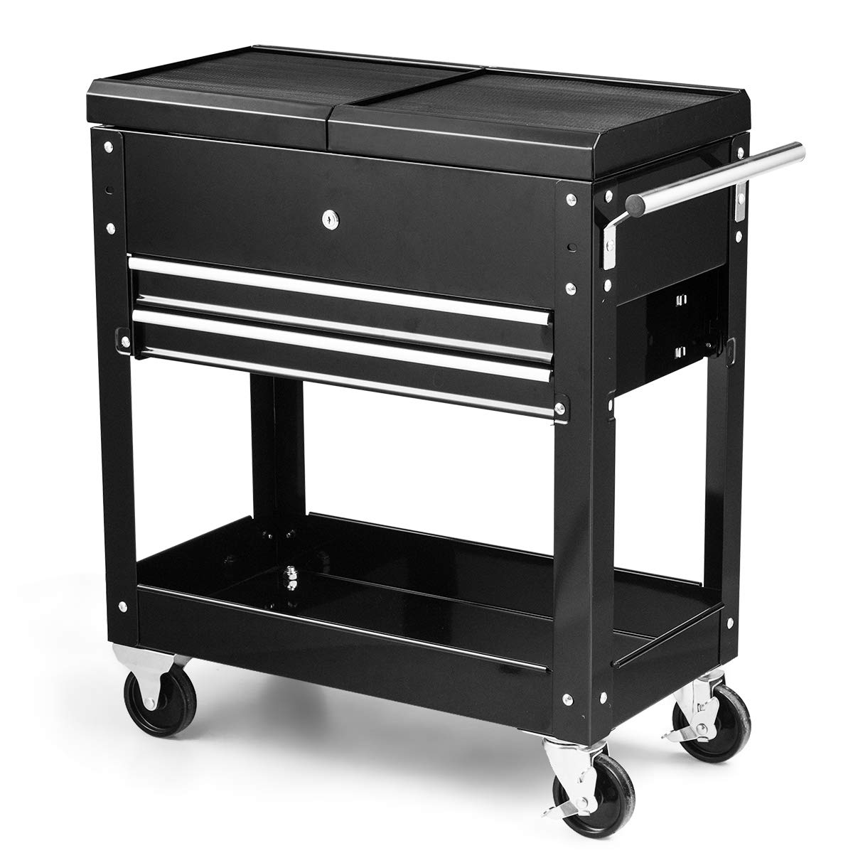 Goplus Rolling Tool Box, Tool Cart on Wheels with Storage