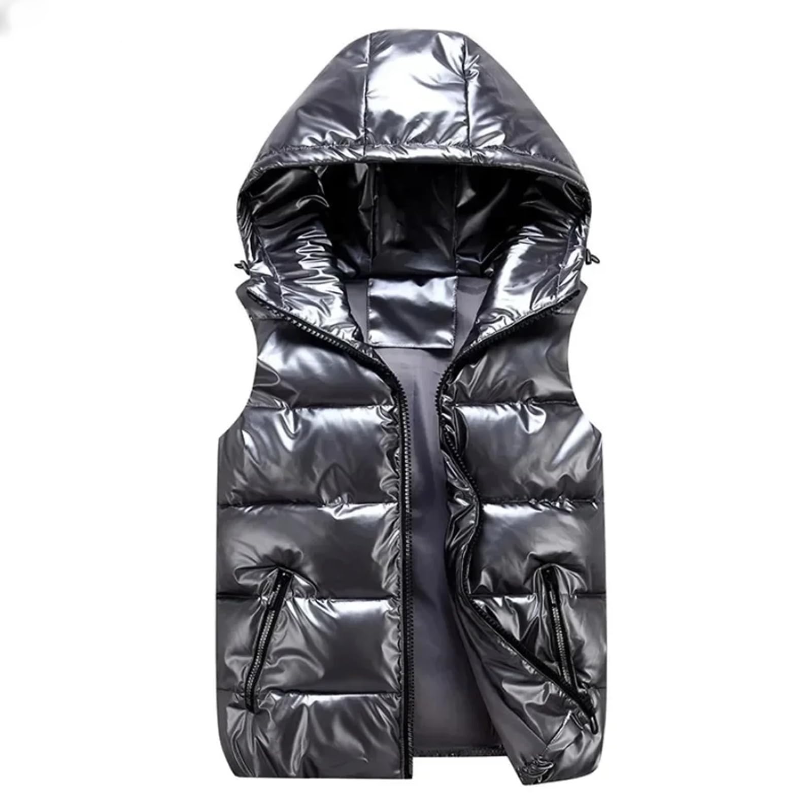 Mkjuuior Gilet da uomo con cappuccio impermeabile design coppia piumino cotone leggero casual gilet