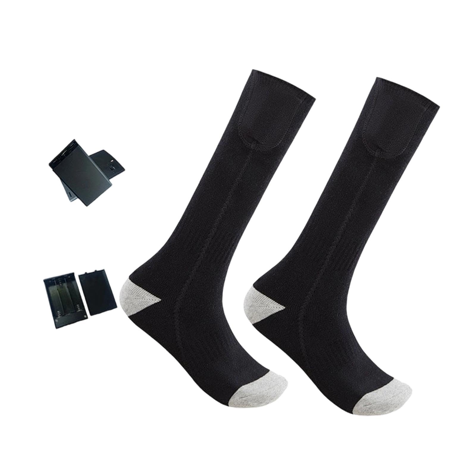 CALANDIS Heated Socks Comfortable Cold Weather Foot Warmer for Skiing Fishing Skating Black and Gray | Hand & Foot Warmers | Accessories | Winter Sports | Sporting Goods-image-49