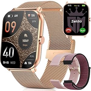 Dachma Horloge dames smartwatch telefoonfunctie – 1,85 inch smartwatch dames met WhatsApp-functie dames smartwatch…
