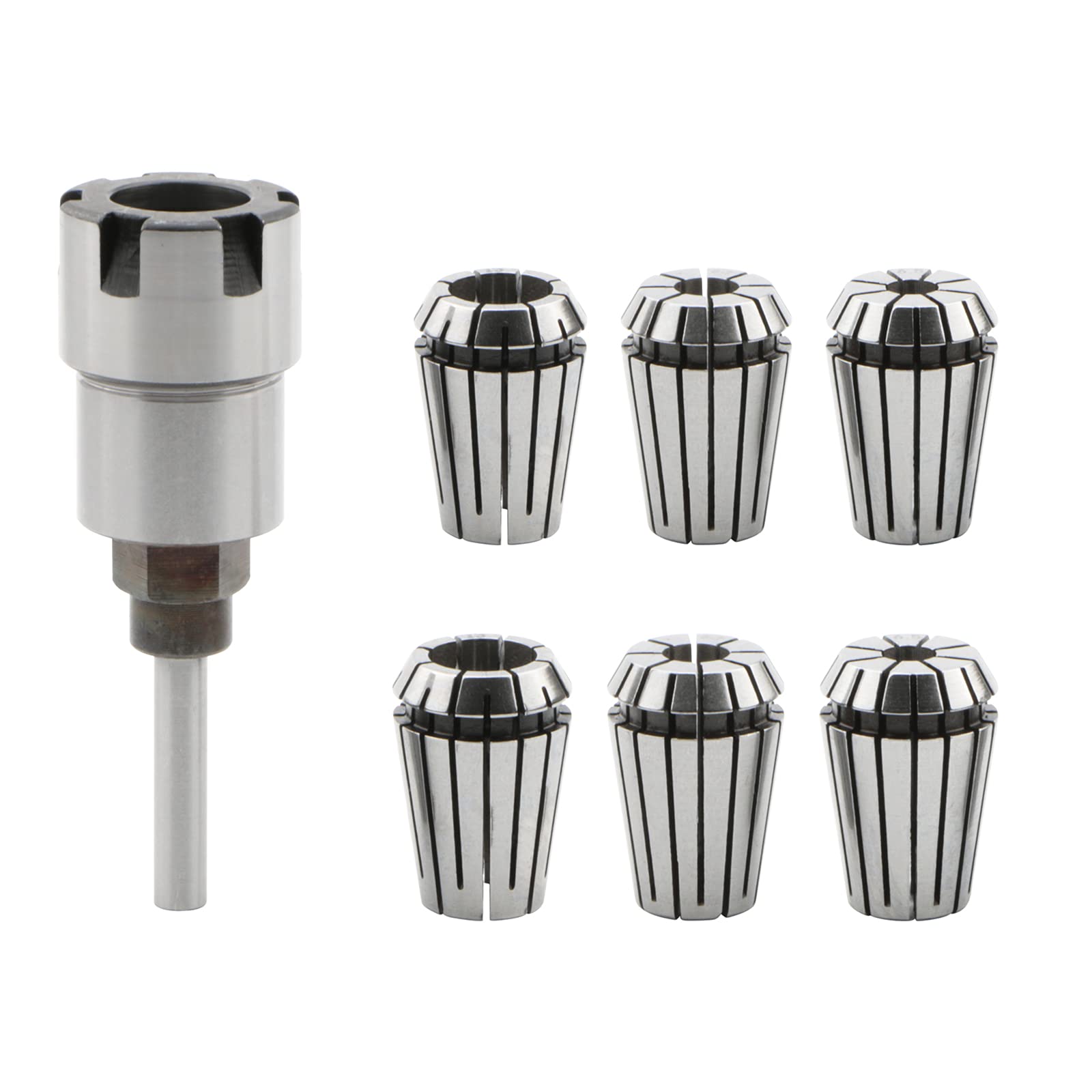 Buy jiuwu 7pc Collet Set, 1/4" Shank Router Collet Extension Chuck