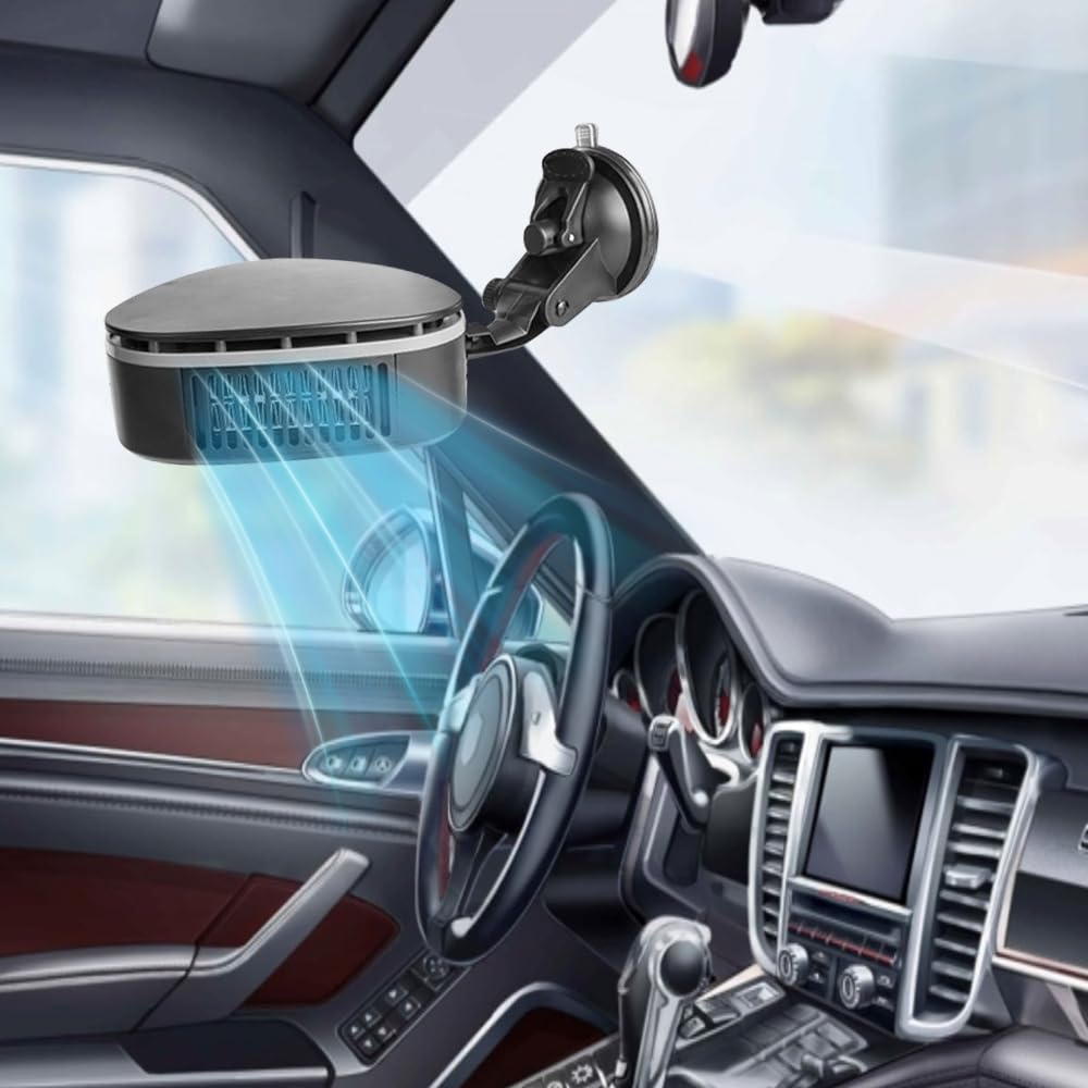 Auto Heizung, 12V/120W Heizlüfter Auto, 2 in 1 Tragbare Autoheizung Defroster, 360°Drehung Winter Auto Defroster Demister, Auto Heizlüfter mit Saugnapfhalterung, Zigarettenanzünder-Stecker