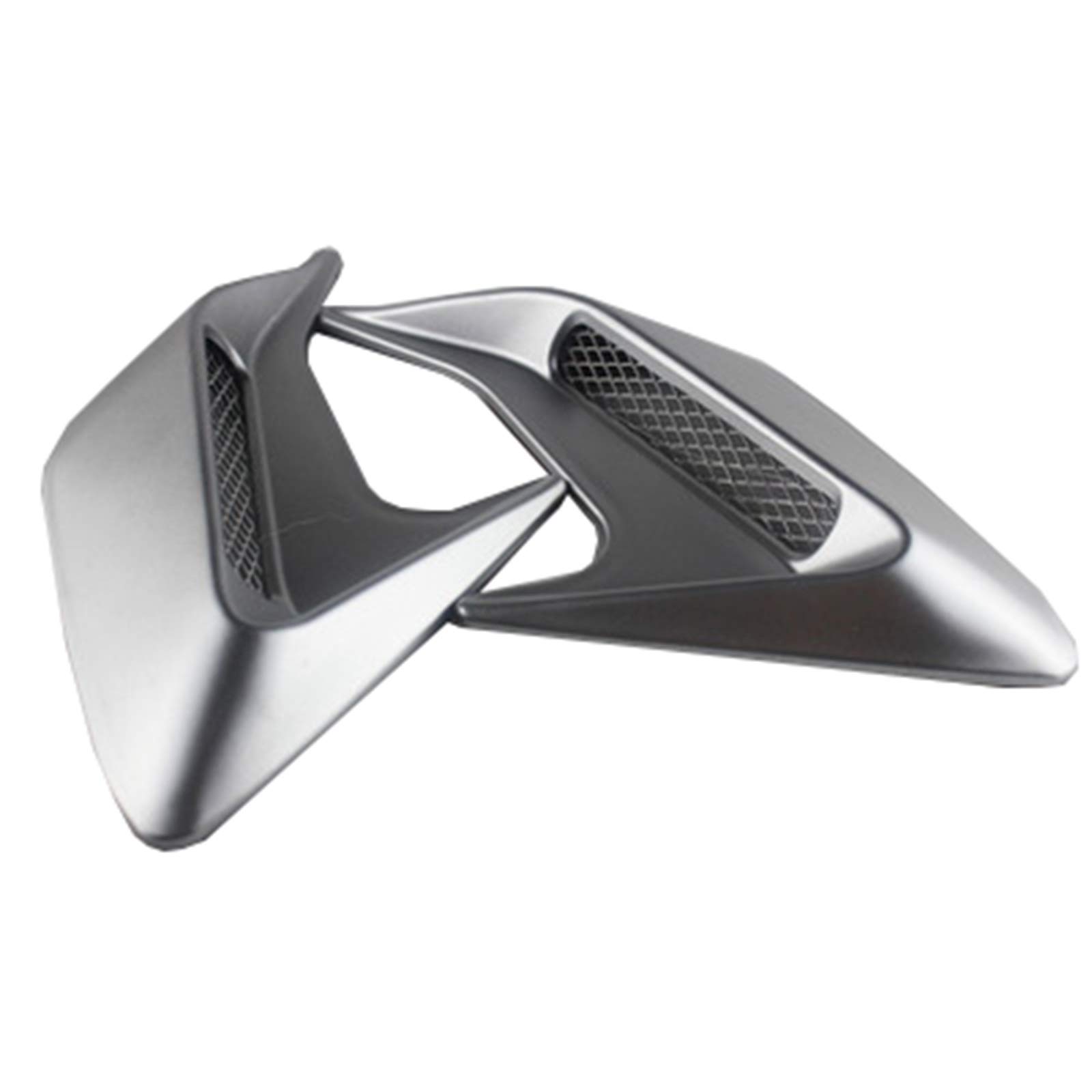 Hood Scoops 2 Pcs ABS Air Vent Hood Scoop, Universal Car Decorative Air Scoop Intake Hood Vent Bonnet DIY Style 13cm X 11cm, Silver