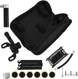 Toyvian Bike Repair Tool Kit with Mini Pump, Tire Levers and Patch Set