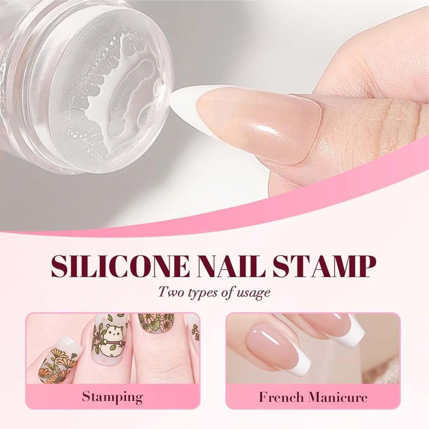 Keli French Manicure Nail Stamp Kit | Gel Nail Polish Art Set French Tip Printing Tool DIY Nail Art Kit - Home Salon Indoor Outdoor Manicure Fingerprint Accessories (Pack of 1)