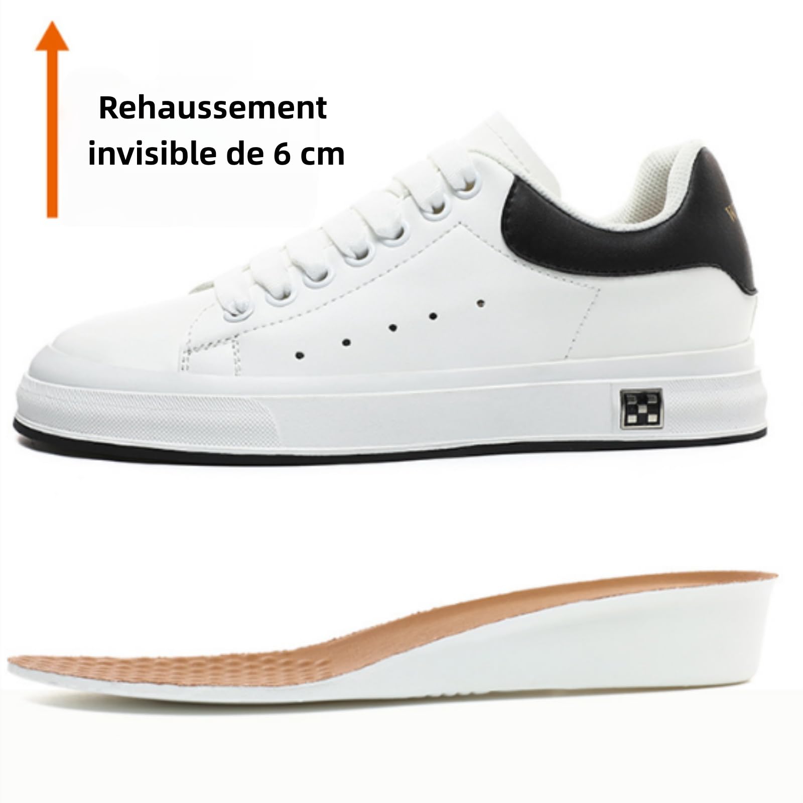 Elevate Chaussures de Sport 10 cm pour Homme - Invisible - avec rehaussement intérieur de 4 + 6 + 8 cm - Maille Respirante - Chaussures Tendance - Chaussures de Loisirs