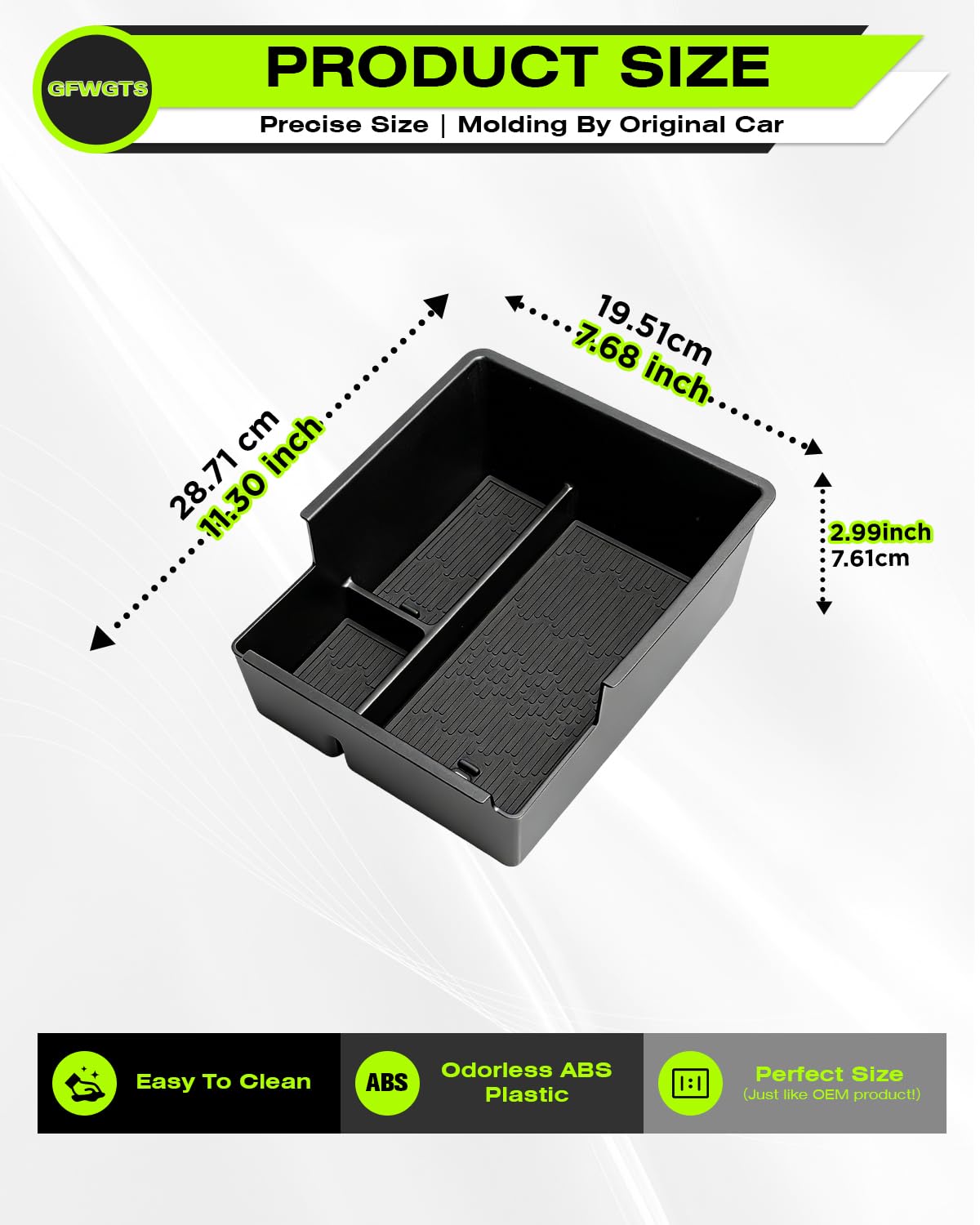 Kompatibel mit BYD Atto 3 EVO 2026 2027 Mittelkonsole Handschuhfach Armlehne Aufbewahrungsbox Center Console Organizer Tray, für BYD Atto 3 EVO Zubehör (NICHT für Atto 3 2025)