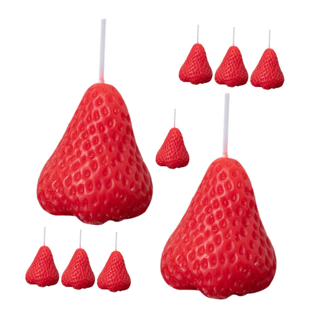 Candela Profumata a Forma di Fragola 9 Pezzi Paraffina