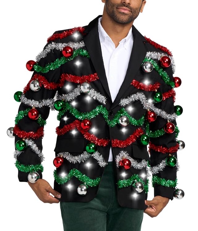 tipsy elves Men's Colorful Allover Sequin Blazers - Shiny Holiday New Years Ever Jackets-picture-30