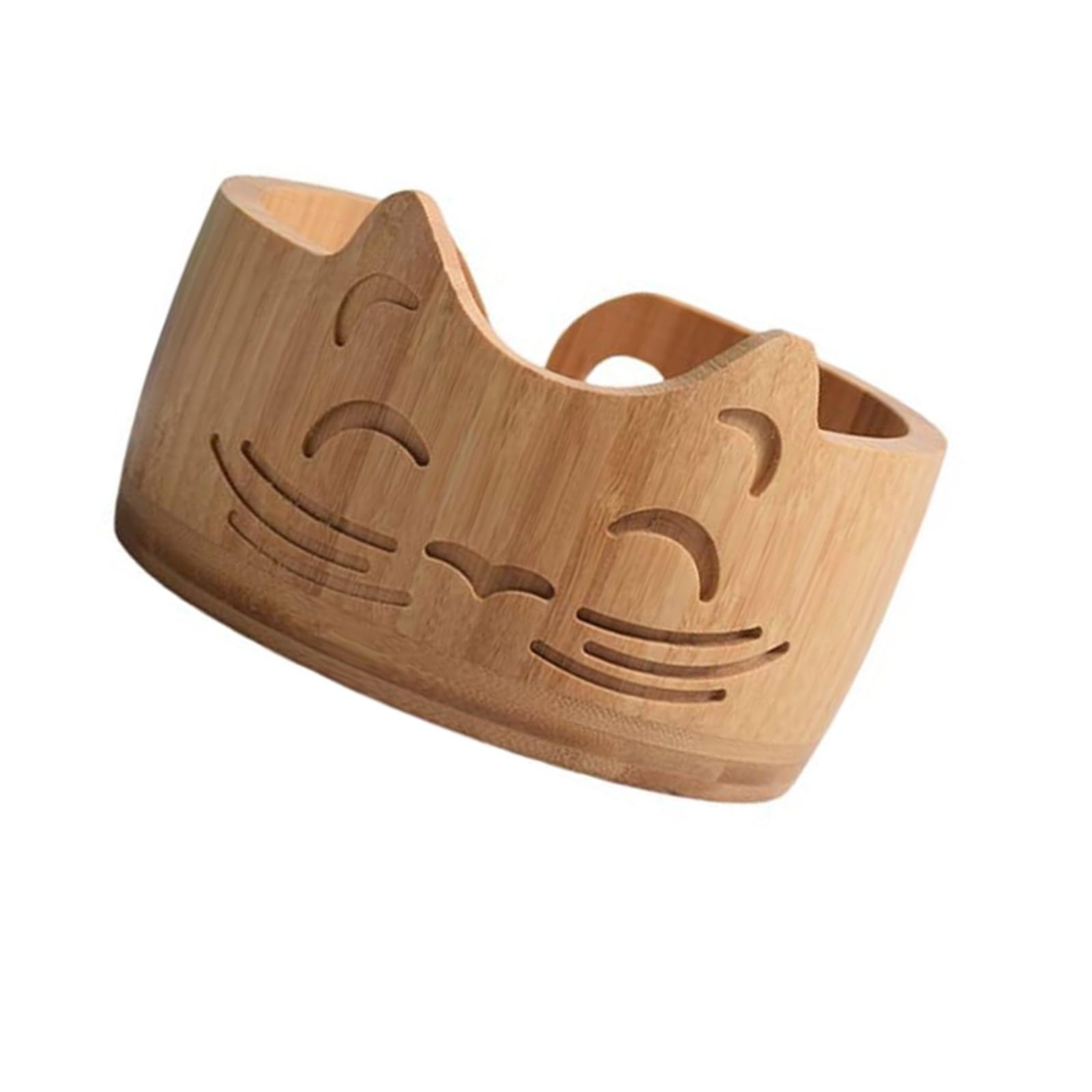 Buxuaaaa Yarn Bowl Holder Wood 17x10cm Efficient Storage Crochet Supplies Cats Shape for Knitting Crocheting Cats Shape Yarn Bowl Knitting