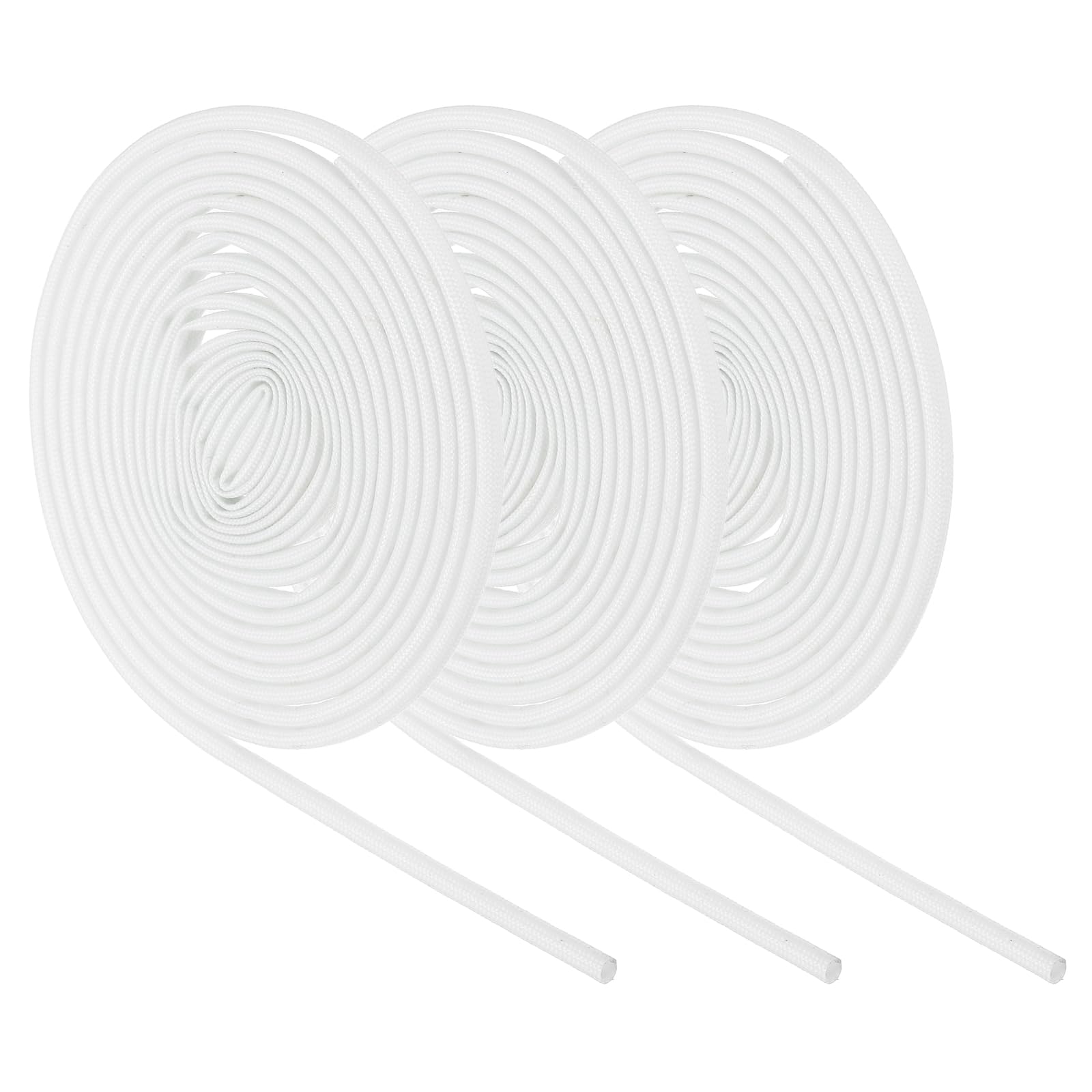 sourcing map 3Pcs Wire Insulation Braid Fire Sleeve,9.8Ft-3mm ID White, High Temp Silicone Coated Fiberglass Sleeving for Automotive Hose Lines Electrical Wiring