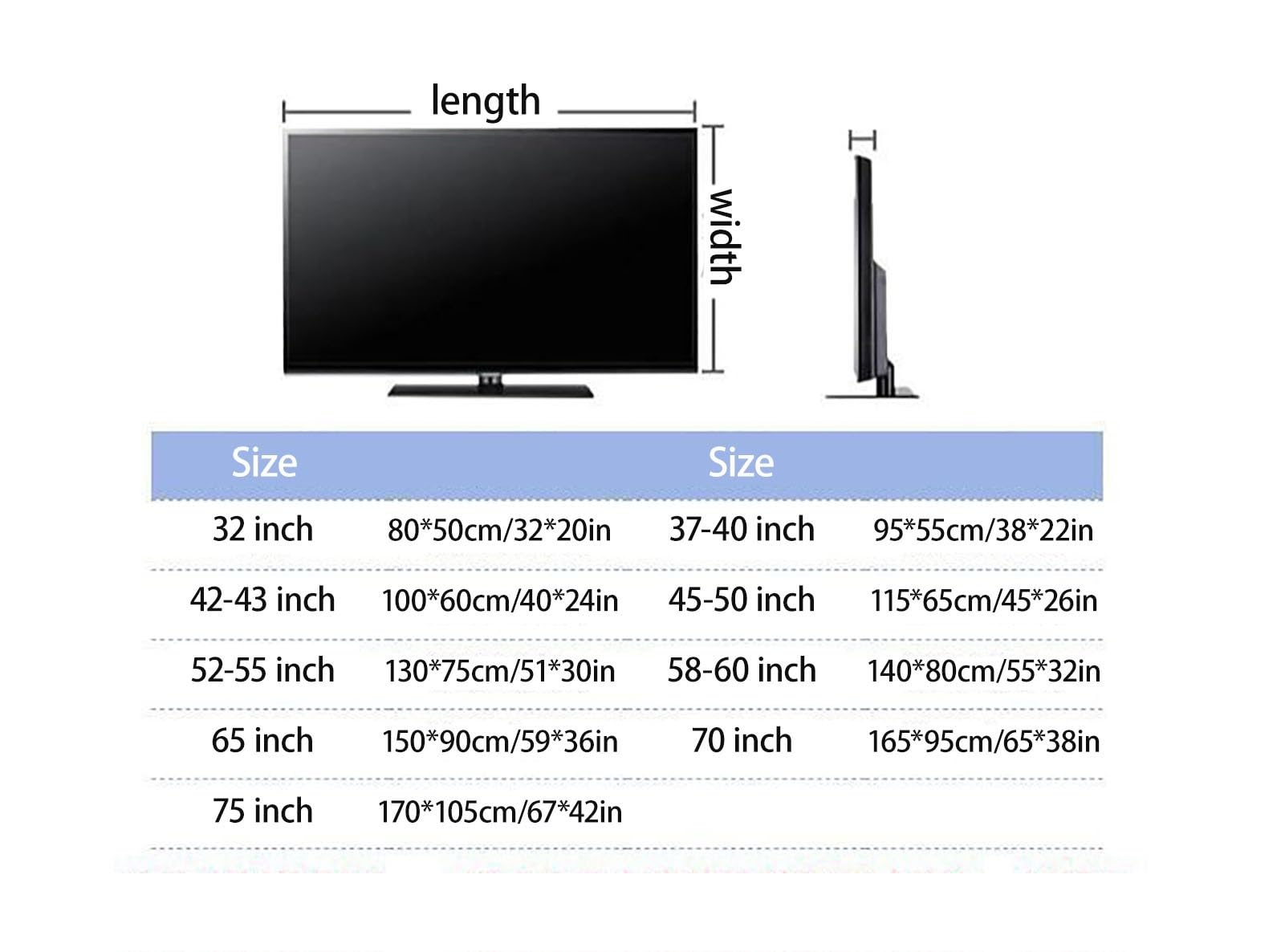 Wewnętrzna Pyłoszczelna Pokrowiec Na Telewizor Uniwersalna Miękka Do Osłona Przeciwpyłowa Do Telewizora Pokrywa Trwała Ochraniacz Na Telewizor(85inch,Blue G)