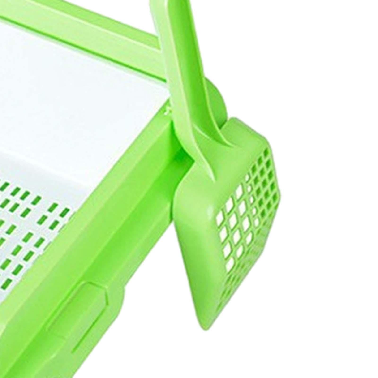 kuweta dla kota, Kuweta dla kota Otwarta kuweta Odporna na zachlapania piaskownica Kotek Nocnik Toaleta z wysokimi ściankami wszystkie rodzaje żwirku kotów(Green)