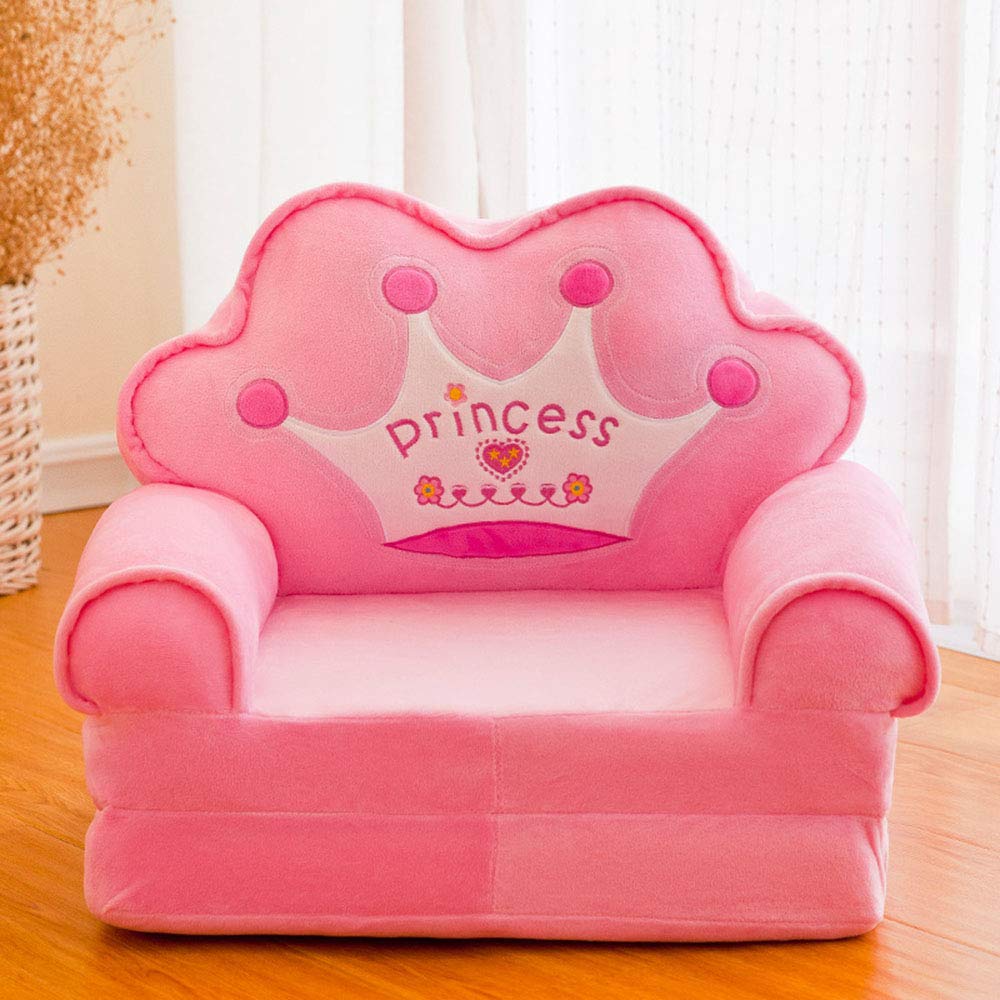 Kindersofa Rosa Krone Falten Sofa Waschbar Plüschtiere Babysitz Kindergarten Schemel Multifunktion Stuhl Kindermöbel Haus Dekoration Kindertag Geburtstag Weihnachts Geschenk,Rosa