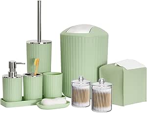 Amazon.com: Bathroom Accessory Set - 10 Piece Green Bathroom ...