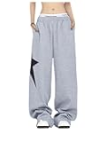 Women's Plus Size Sweatpants Wide Leg Pocket Star Letter Casual Workout Pants Trousers
