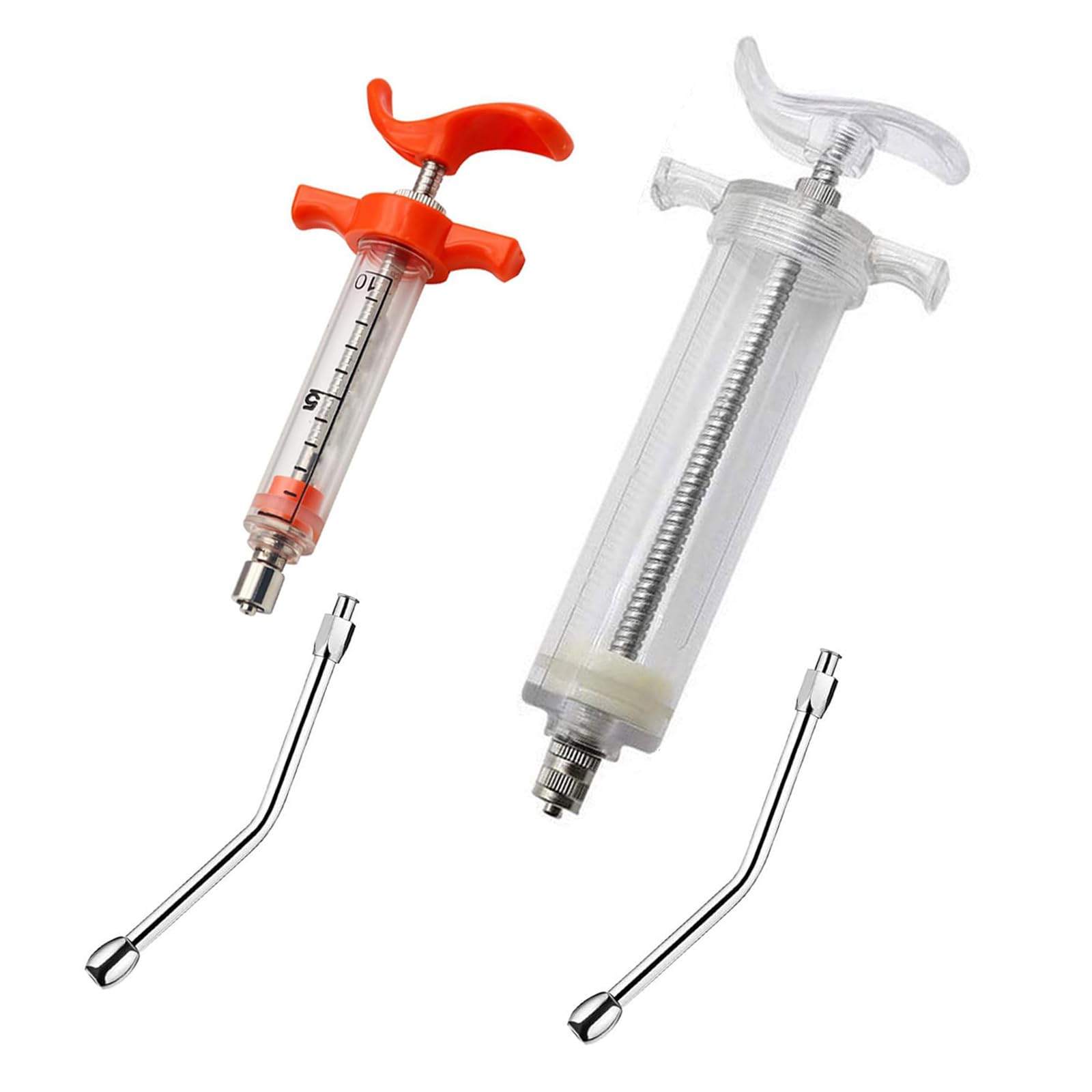 2 Set Feeding Syringe with 2 Drench Nozzle, Adjustable Dosage, Reusable Drench Gun Syringe for Small Animals Newborn Pet Livestock, Small Sheep Pig Dog Cat Bird Feeding Nursing Supplies (10ML+50ML) — Amazon image 3