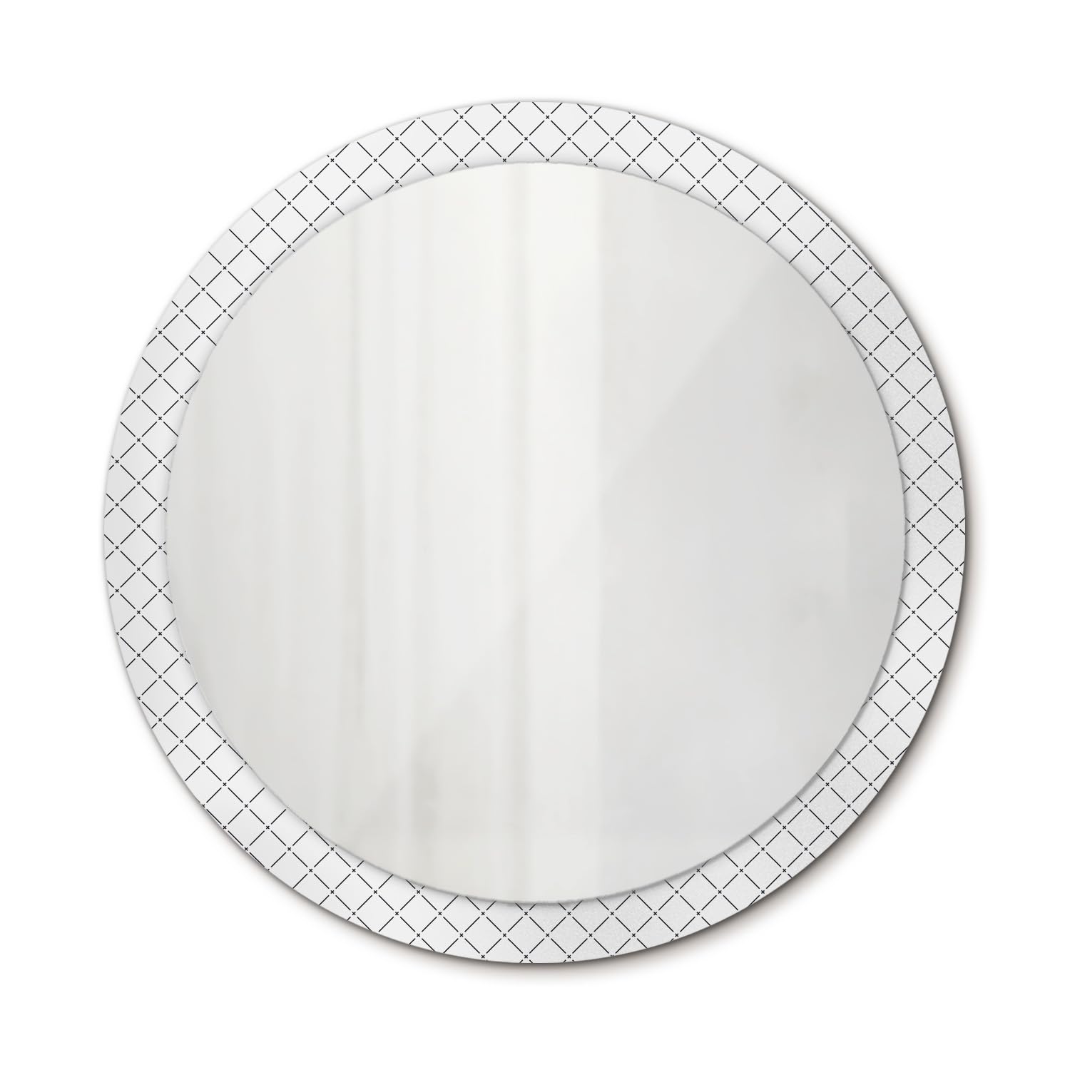 Grand miroir imprimé 100 cm rond sans cadre décoration murale salon et chambre