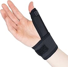 Actesso Orthèse de Pouce élastique. Attelle Pouce Réduit la Douleur Causée par les Entorses et Tendinite (Taille unique, Noir Droite)