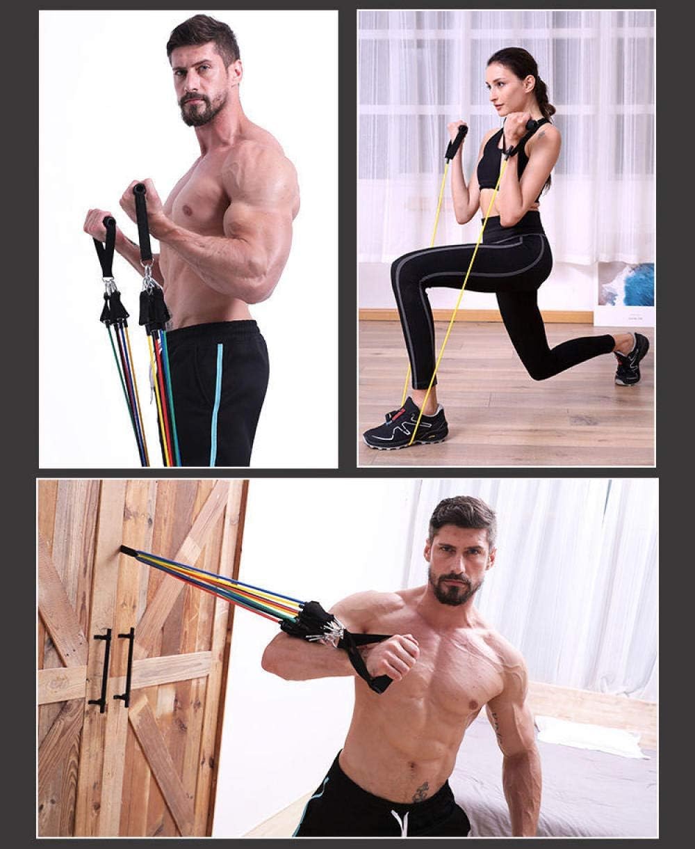Uchwyty, Paski Na Kostki, Antypoślizgowa Kotwica Do Drzwi -11-częściowy Zestaw Napinacza, Liny Ciągnącej, Sprzętu Fitness, Elastycznej Taśmy, Sprzętu Sportowego, Carabiner