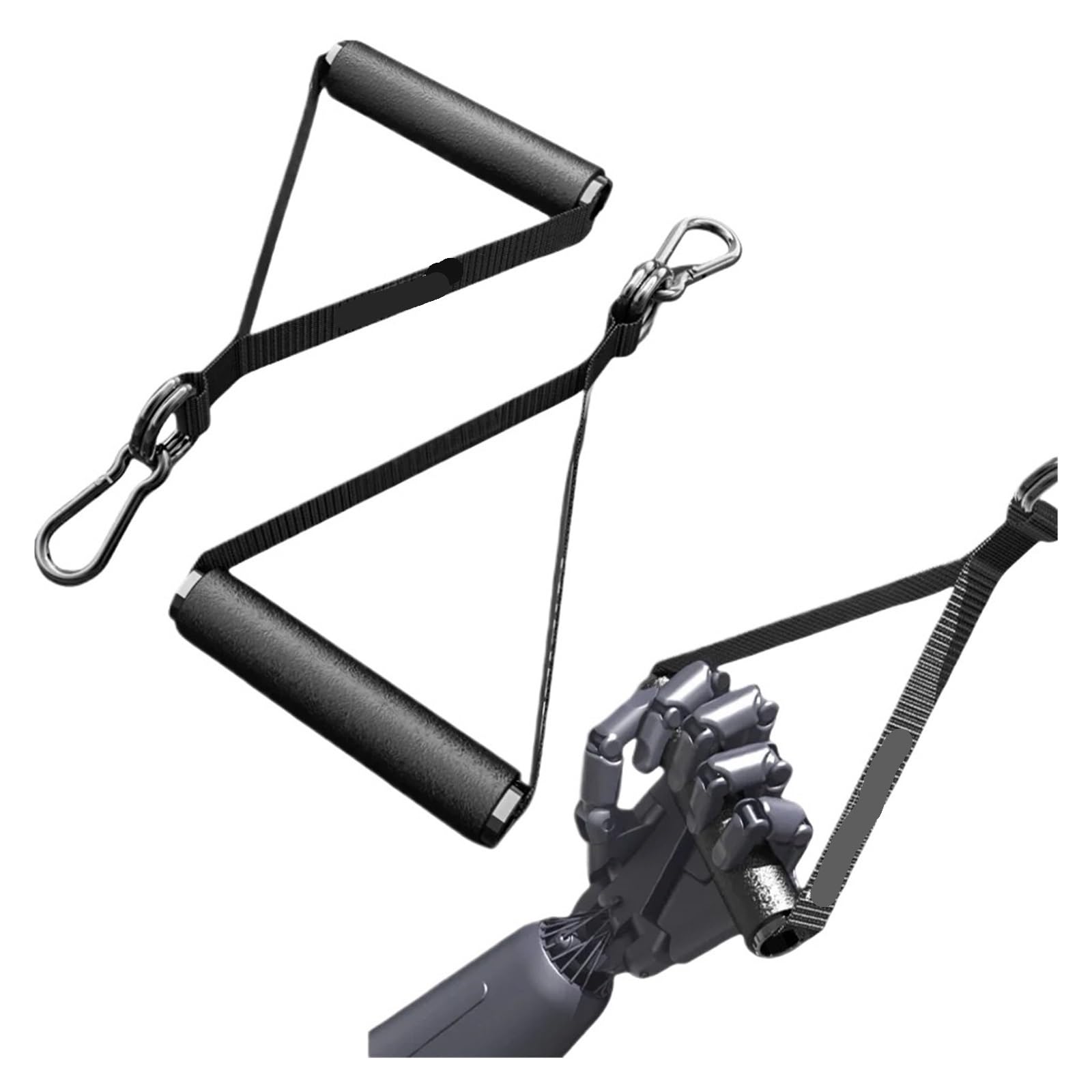 Gym Widerstandsbänder Griffe Übungsgriffe aus Kohlenstoffstahl, Griffe for Widerstandsbänder, Zubehör for Fitnessgeräte, Fitnessgriffe aus Metall for das Krafttraining(2 Pieces)