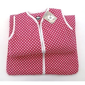 Fashion&Joy Babyslaapzak van 100% katoen stippen in roze 70 cm babyslaapzak meisjes licht gevoerd ademend slaapzak voor…