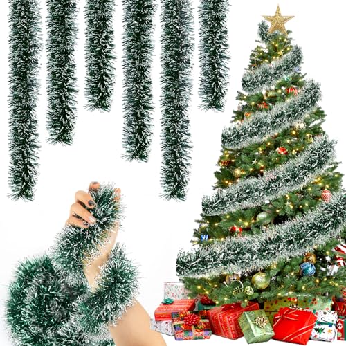 5 Stück Weihnachtsgirlande, 2M Lametta Weihnachtsbaum Girlande,...