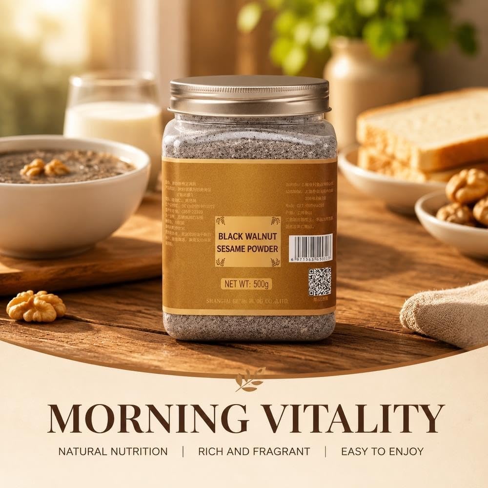 Bebida de desayuno en polvo de nuez y sésamo negro 500g