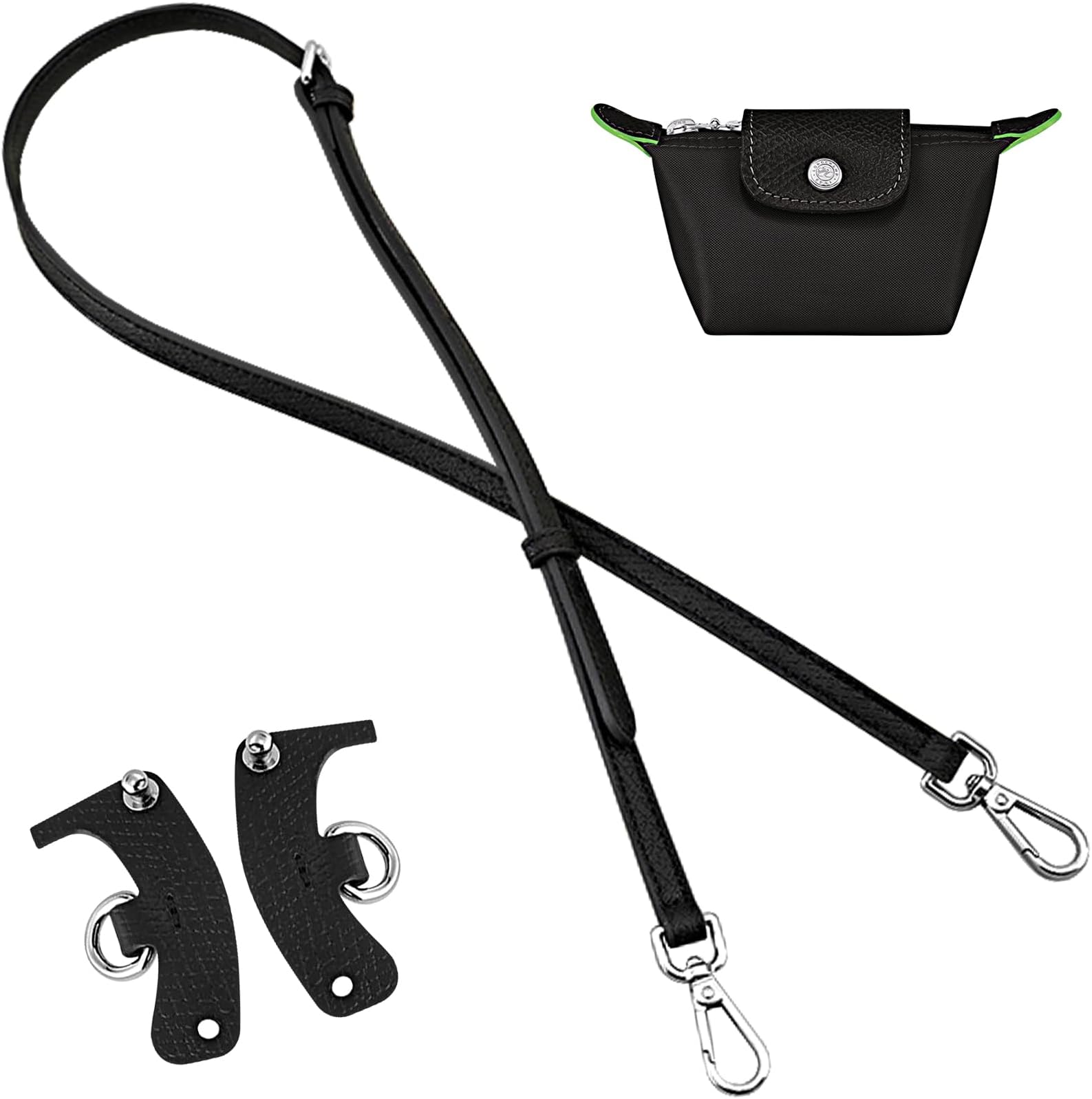 Leather Bag Shoulder Strap Replacement Crossbody Adjustable Conversion Kit Fit for Mini Pouch