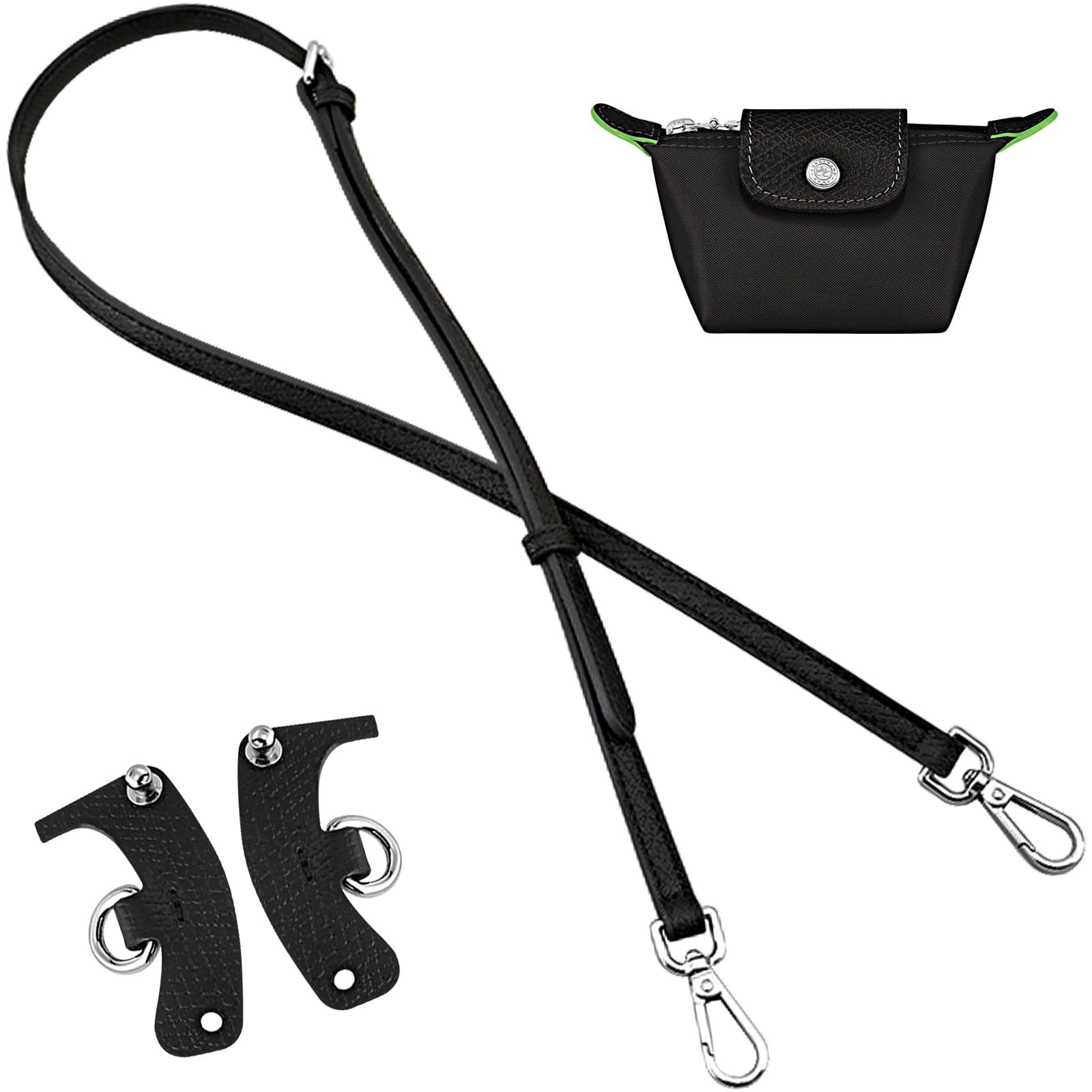 Jiesinlov Leather Bag Straps Conversion Kit for Longchamp Le Pliage Mini Pouch,Purse Strap Crossbody Adjustable Replacement