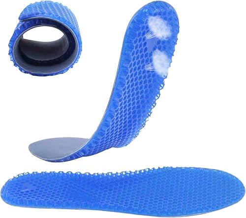 Miniatura 1 de Plantillas de gel frescas y transpirables para mujeres y hombres, plantillas flexibles de soporte de arco, estructura de panal de abeja, insertos de