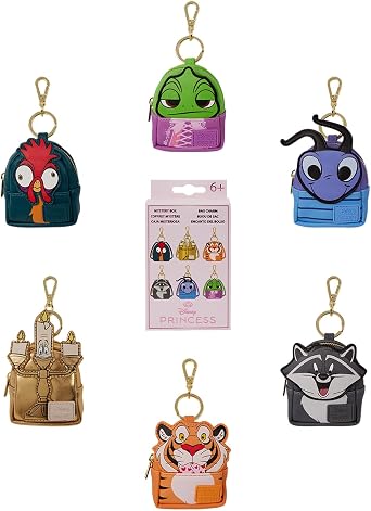 Loungefly Disney Princess Sidekicks - Mystery Mini Backpack Keychain Charms - Collectible Keychains