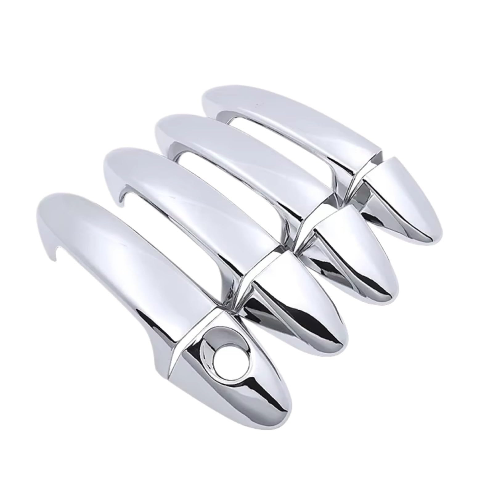 Rcuihgfb Metallic Silver 4Pcs Door Handle Shell Compatible With For Ecosport Bk For Mk2 2014-2023 Car Exterior Door Handle Cover Trim Styling Decoration Accessories Set(Metallic Silver 4Pcs)