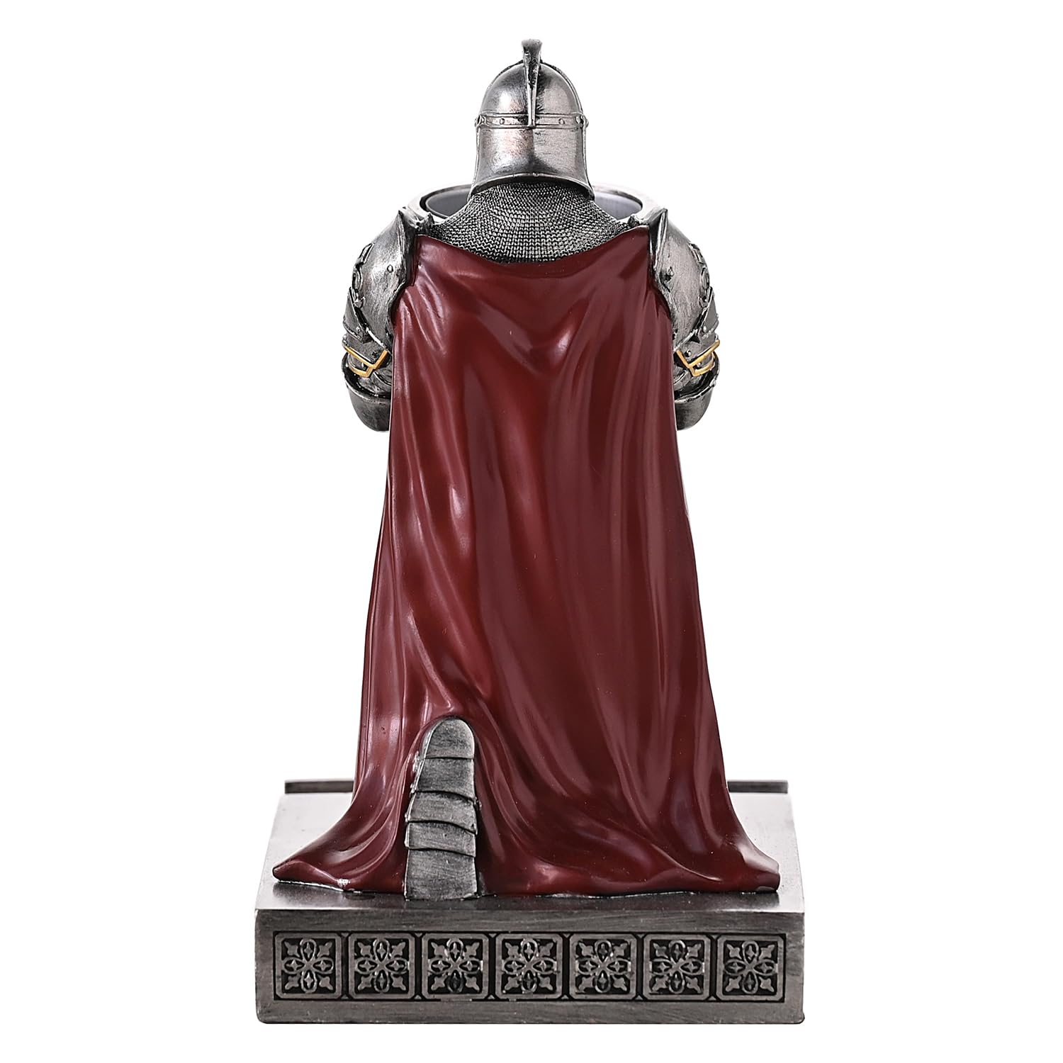 King's Guard Kniender Ritter Kerzenhalter, Kunstharz, Haltung, Teelichthalter, Krieger, Handy-Ständer, Stifthalter, Kerzenhalter für Restaurant, Altar, Heimtisch (Eisen)